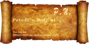 Petrán Noémi névjegykártya